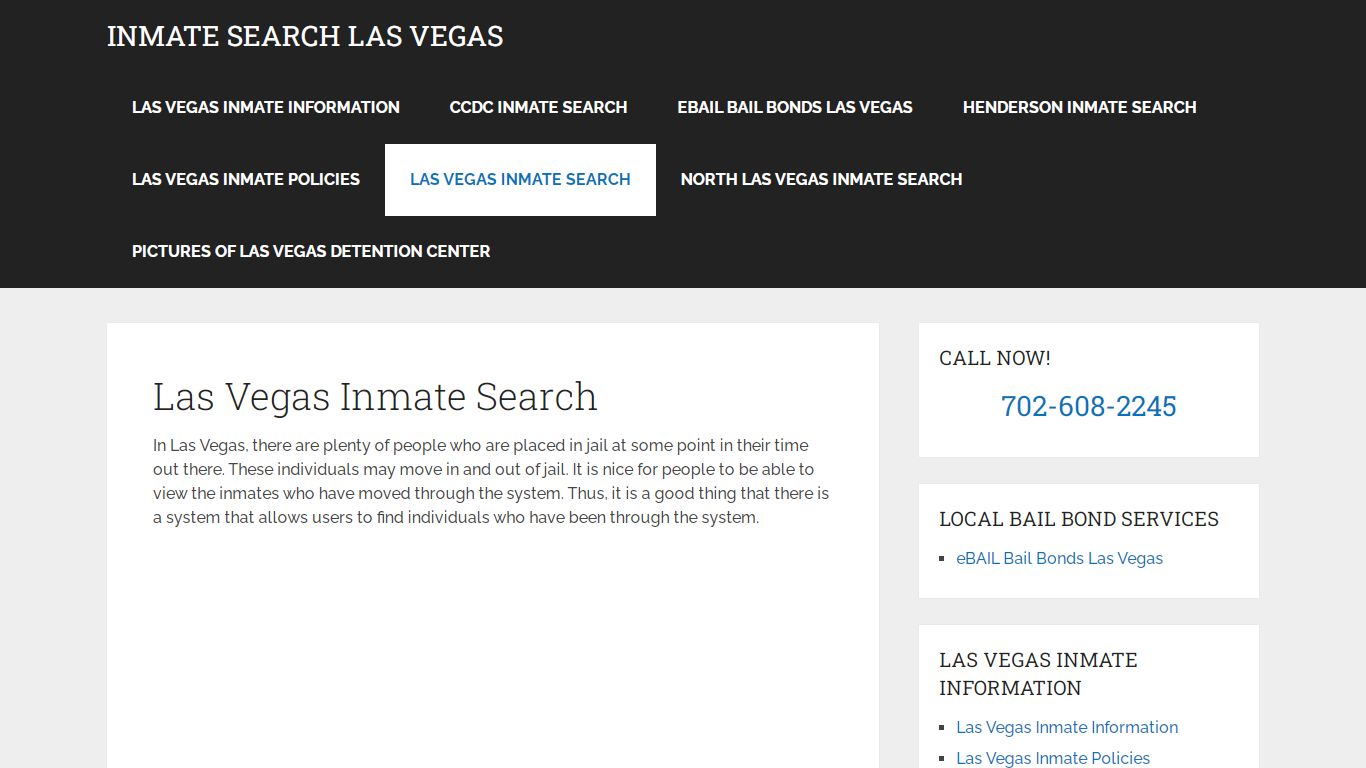 Las Vegas Inmate Search